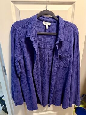 Jessica Simpson Purple Textured Button-Front Shirt